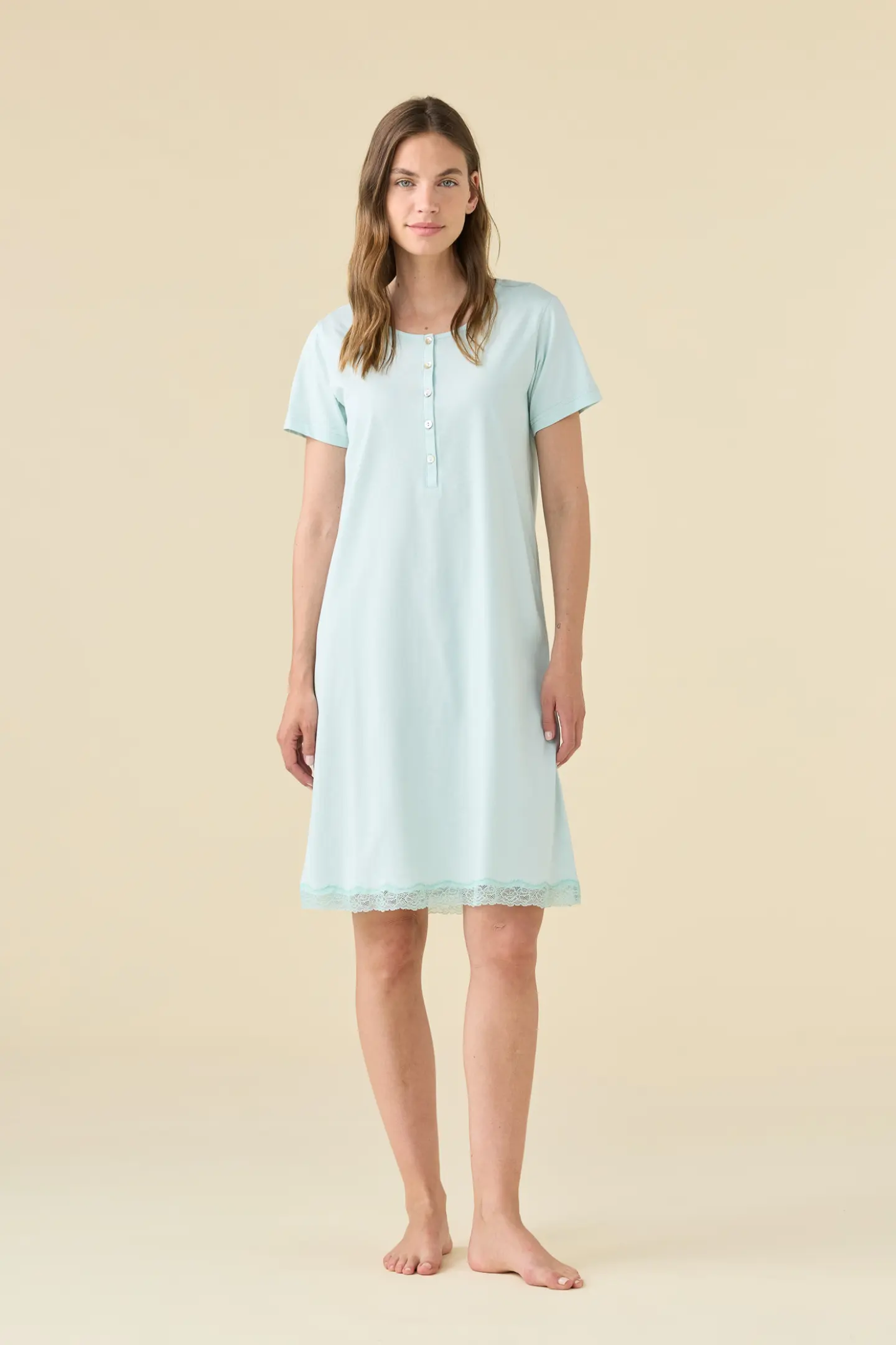 Camicia da notte donna estiva in cotone articolo essential