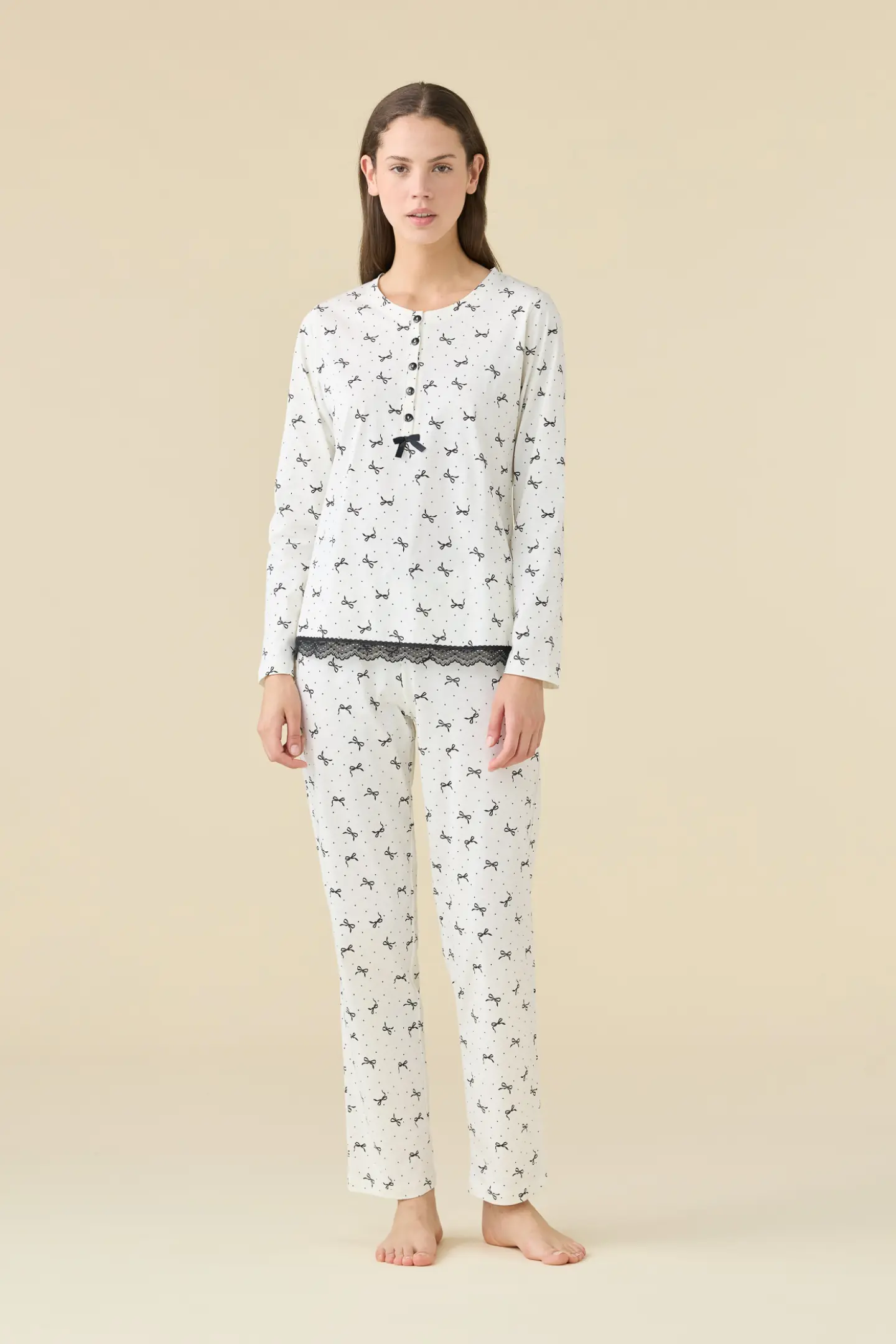 Pigiama donna estivo in cotone lungo cherie